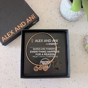 ALEX AND ANI everything happens for a reason bracelet bangle EUC